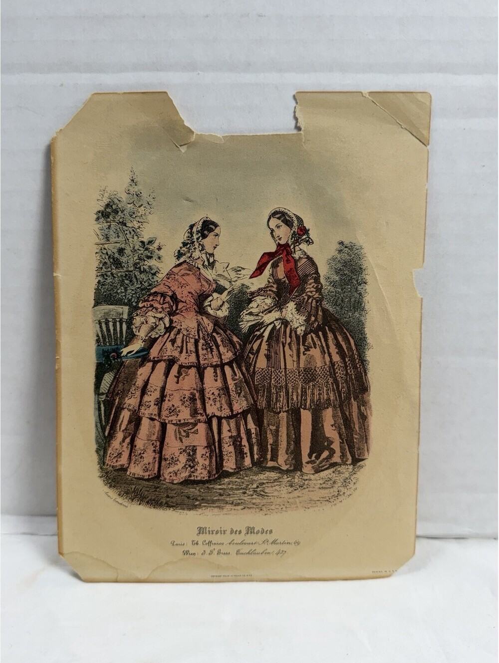 1941 vintage fashion print plate reproduction is "Miroir des Modes